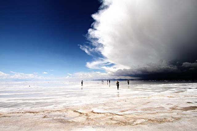 Spectacular natural view, from Salar de Uyuni in Bolivia