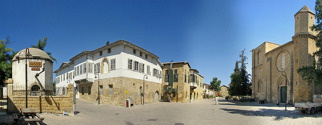 St. Sophia Cathedral Square Wider Angle (Nicosia, North Cyprus)