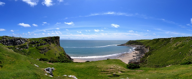 Wales coast path at fall bay