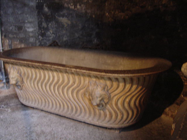 Big bathtub in the Roman Thermal Baths of Cluny