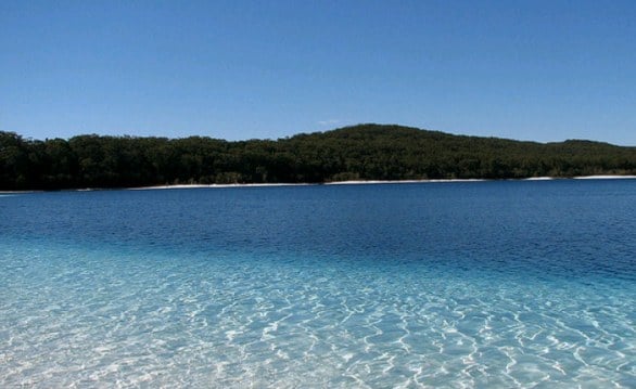 Fraser Island in Australiaclear waters