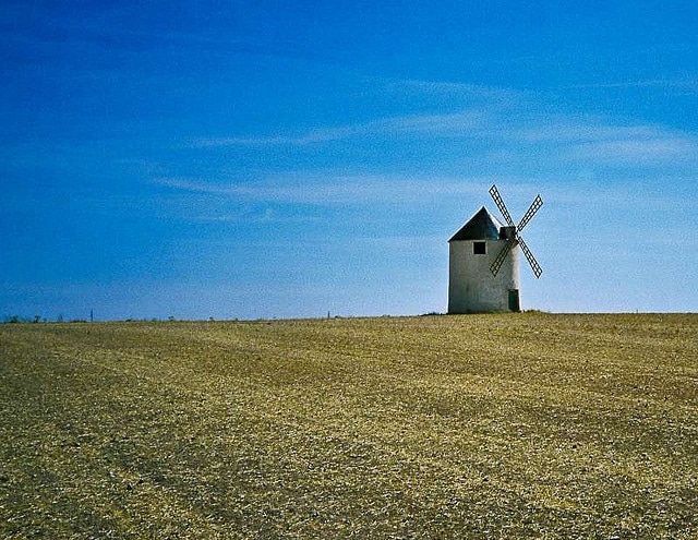 Consuegra La Mancha distant windmill