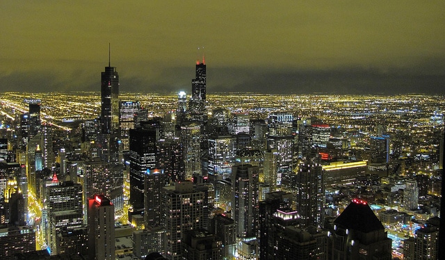 Chicago Loop at night