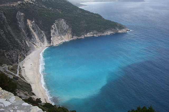 Myrtos beach in Kefalonia