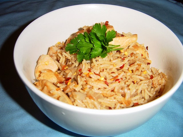 Turkish Pilaf With Chicken, Onion & Almonds