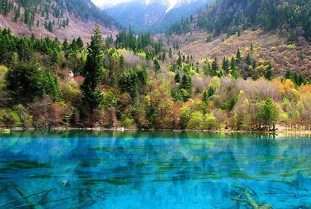 Jiuzhaigou Valley Turquoise Lakes In China