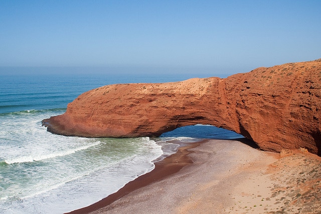 Giant red beach in Morocco