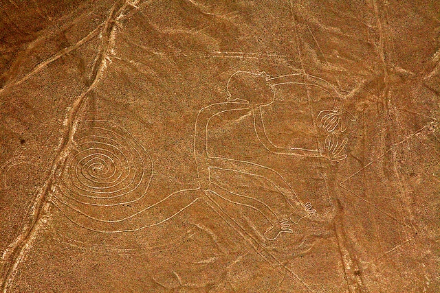 Nazca's spiral monkey