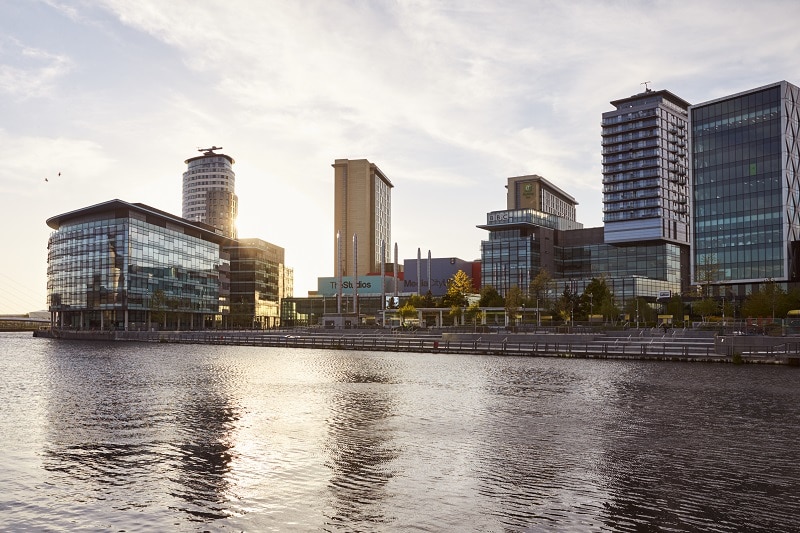 Manchester, UK - 4 May 2017: BBC Media City Buildings In Manchester