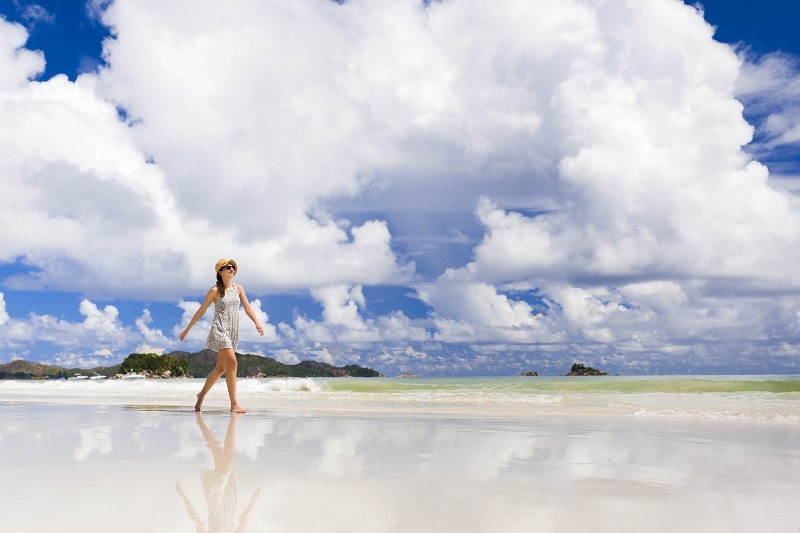 Walking on the beach