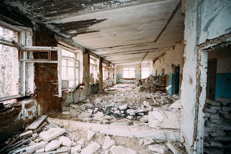 Abandoned Building Interior. Chernobyl Disasters