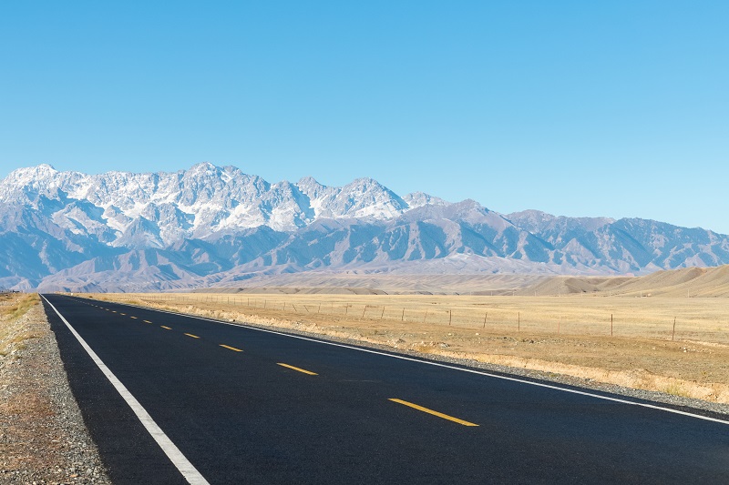 asphalt road on wilderness