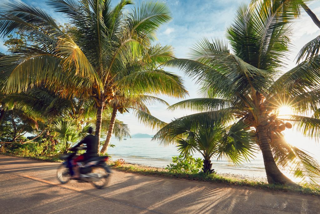 Road trip on the tropical island