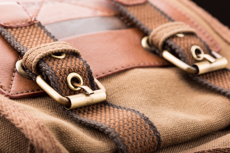 Brown backpack buckle