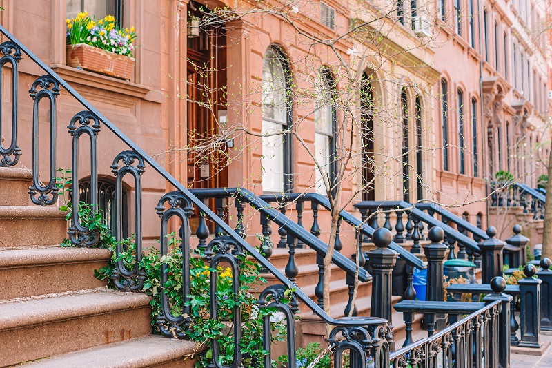 Empty streets in West Village at New York Manhattan, USA