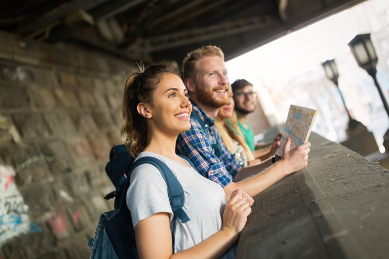 Young students on a travelling adventure