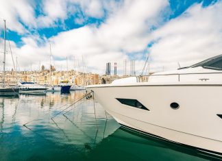Luxury yacht in Malta marina