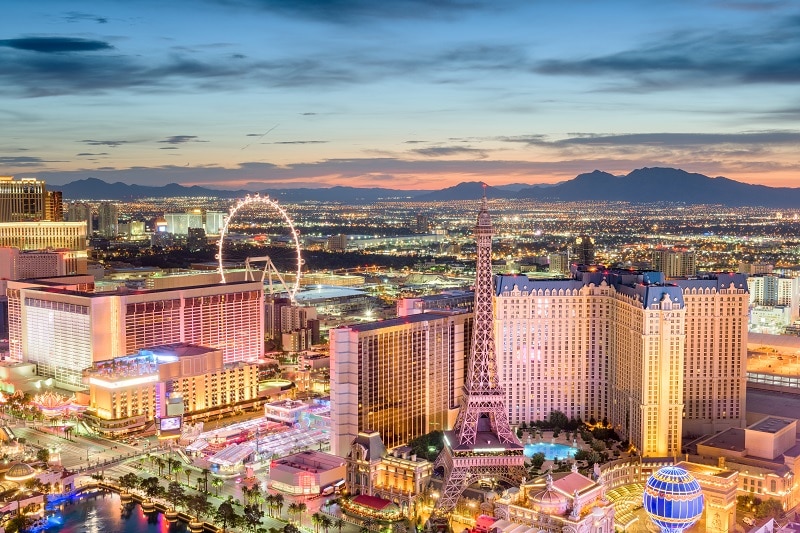 Las Vegas, Nevada, USA skyline over the strip