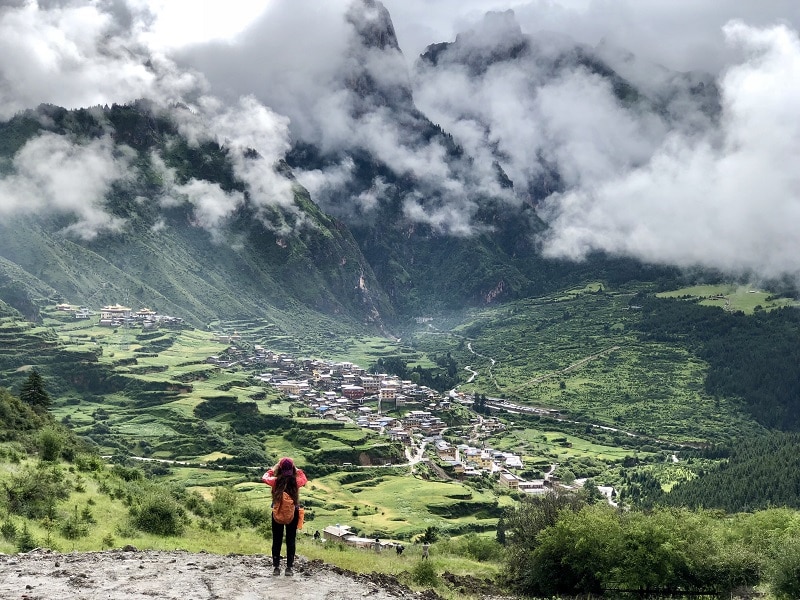 people-travel-in-the-village-after-rain