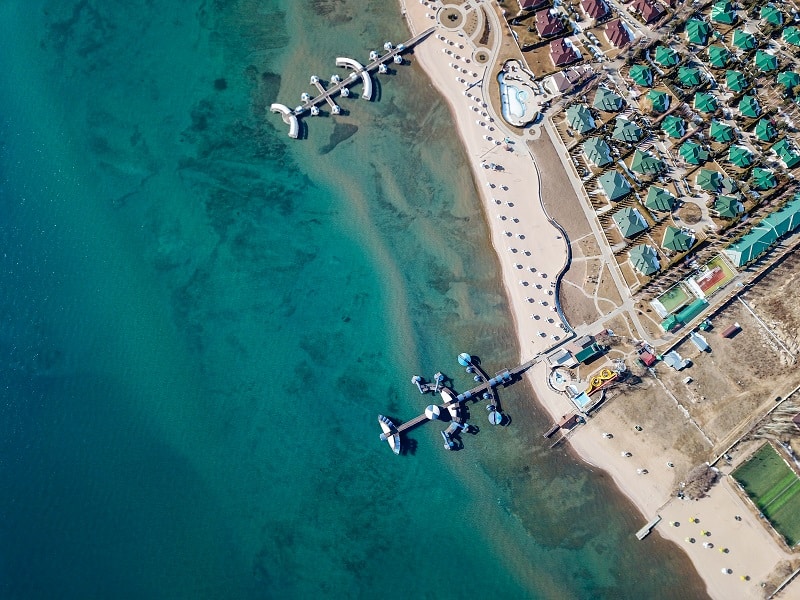 Aerial view of resort apartments