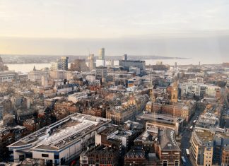 Aerial view of the Liverpool